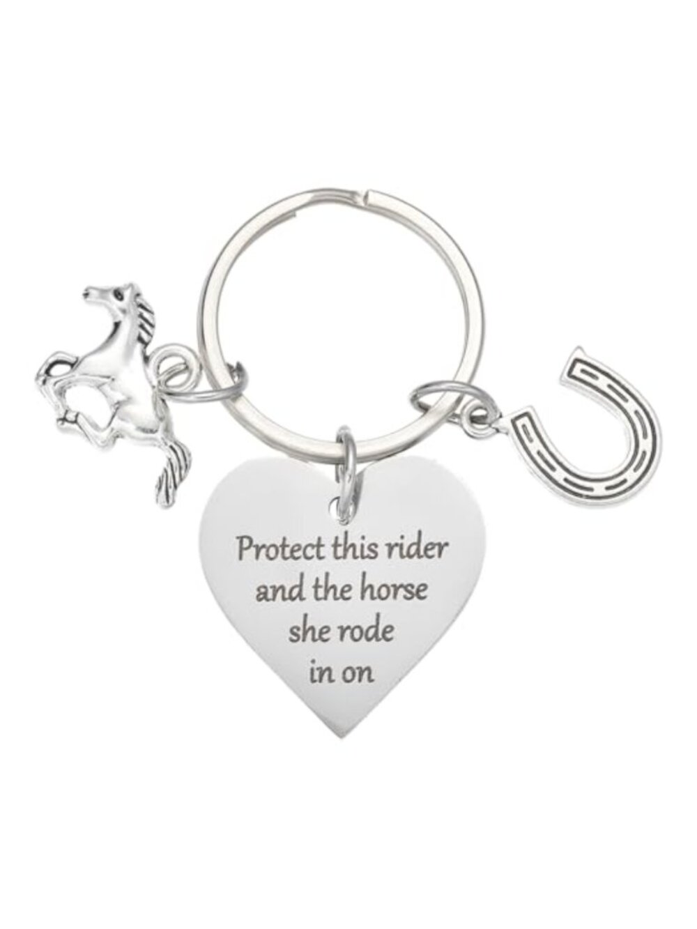 Metal Horse Keychain Western Horseshoe Charm Bag Accessory